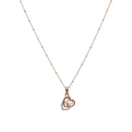 Dual Heart Charm Duo in 92.5 Silver