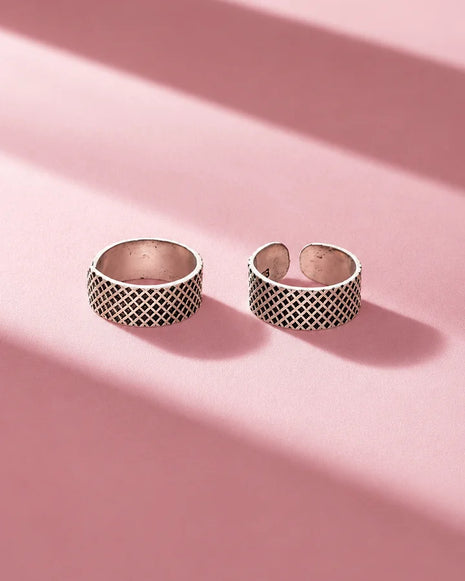Chakra Toe Rings in 92.5 Silver - Silsila by Dvaar
