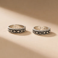 Paridhi Toe Rings in 92.5 Silver - Silsila by Dvaar
