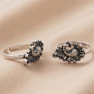 Peacock Toe Rings in 92.5 Silver