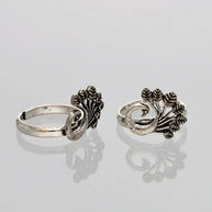 Peafowl Toe Rings in 92.5 Silver