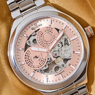 Roxerina Vintage Skeleton Watch in 92.5 Silver front view - Silsila by Dvaar