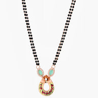 Aarna Mangalsutra in 92.5 Silver front view - Silsila by Dvaar