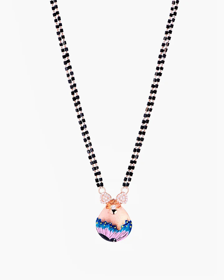 Aqualis Mangalsutra in 92.5 Silver front view - Silsila by Dvaar