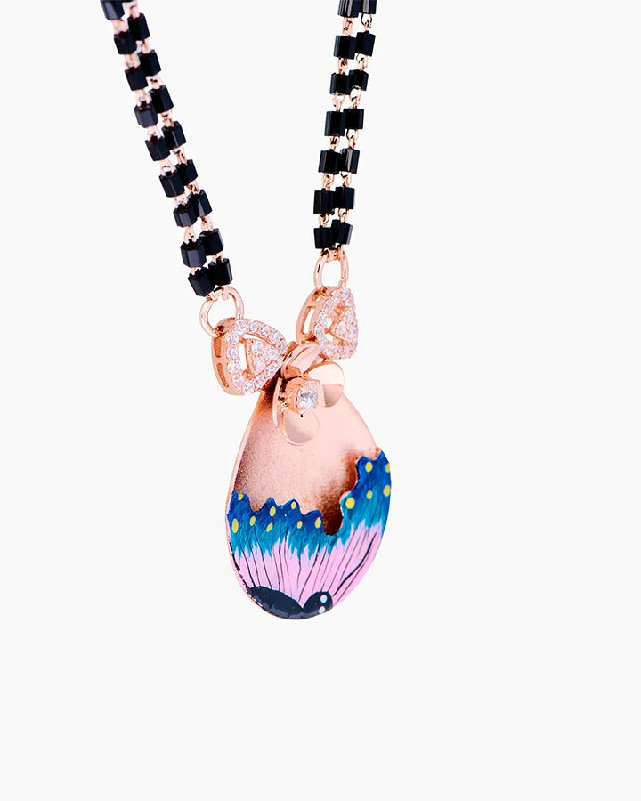 Aqualis Mangalsutra in 92.5 Silver side view - Silsila by Dvaar
