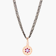 Rosalia Mangalsutra in 92.5 Silver front view - Silsila by Dvaar