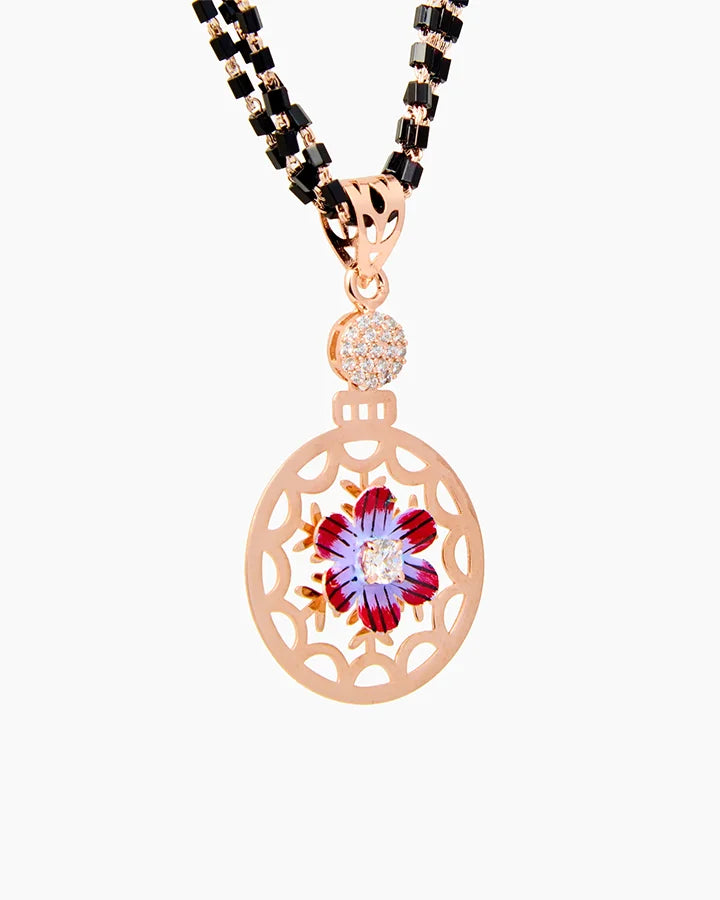 Rosalia Mangalsutra in 92.5 Silver side view - Silsila by Dvaar