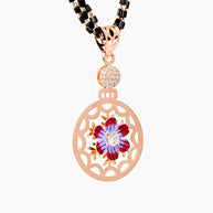 Rosalia Mangalsutra in 92.5 Silver side view - Silsila by Dvaar