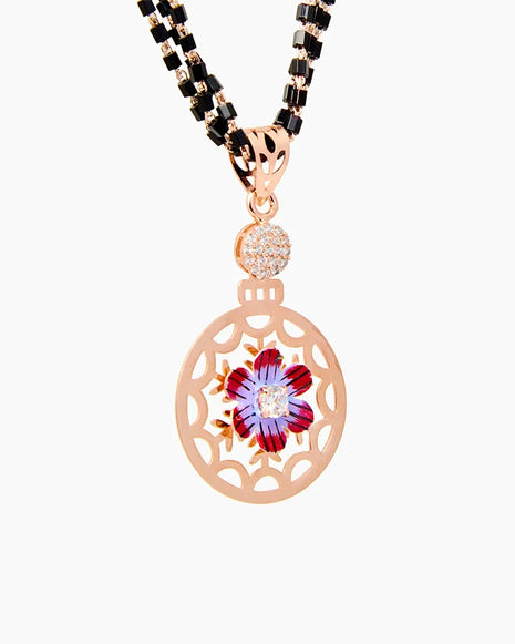 Rosalia Mangalsutra in 92.5 Silver side view - Silsila by Dvaar