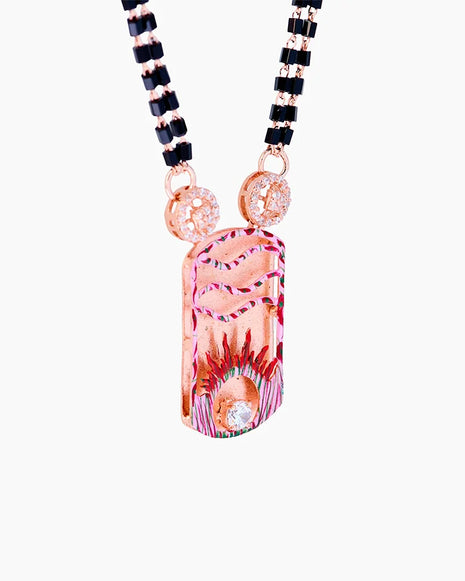 Solaria Mangalsutra in 92.5 Silver side view - Silsila by Dvaar