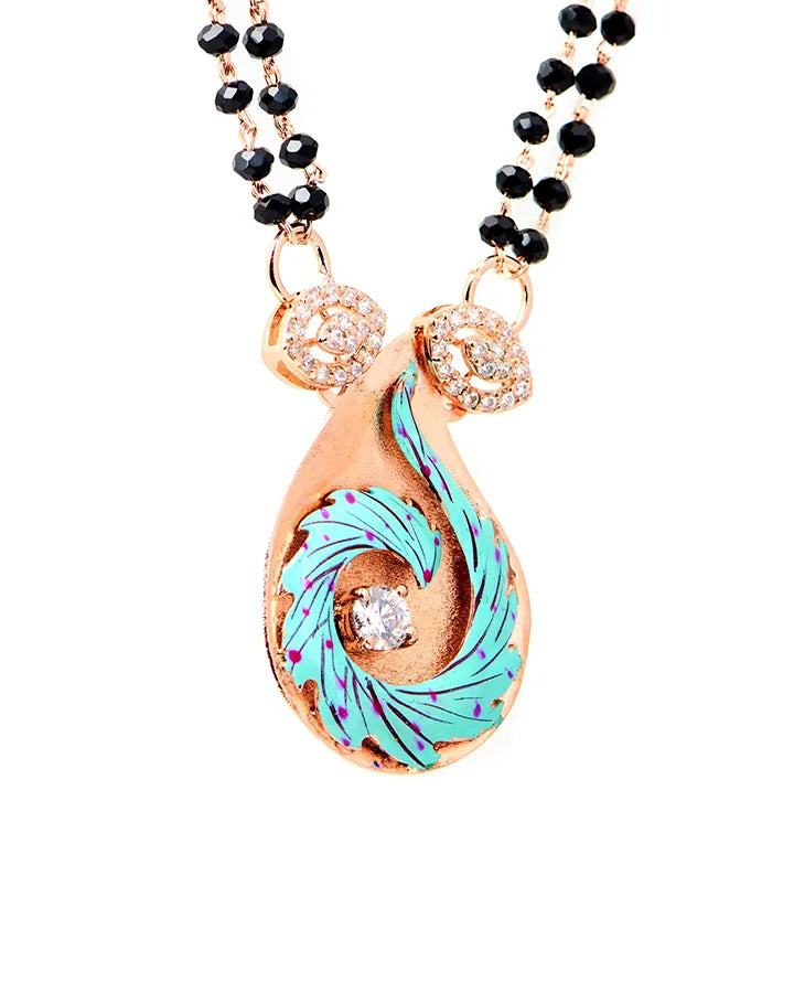Aqua Mangalsutra in 92.5 Silver