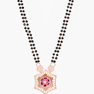 Roselle Mangalsutra in 92.5 Silver front view - Silsila by Dvaar
