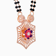 Roselle Mangalsutra in 92.5 Silver side view - Silsila by Dvaar