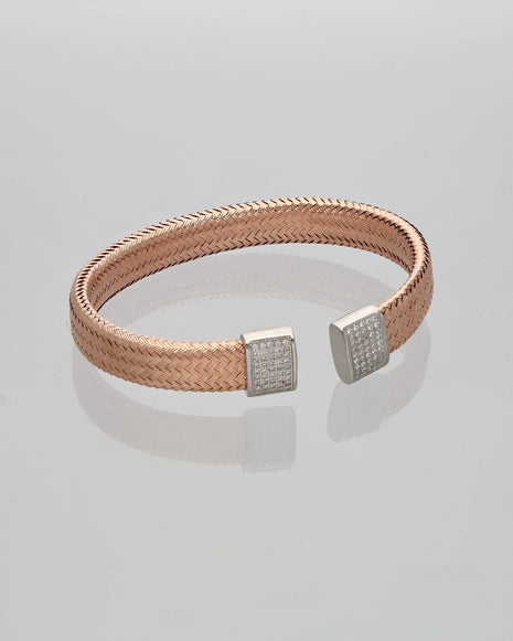 Charm Kada in 92.5 Silver front view - Silsila by Dvaar