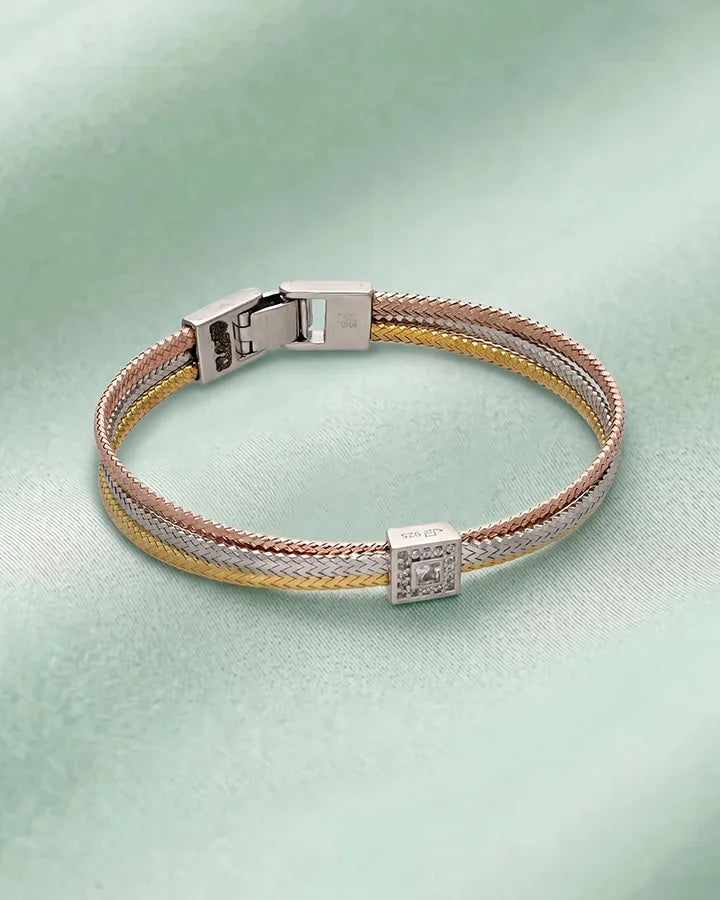 Trinity Charm Bracelet in 92.5 Silver