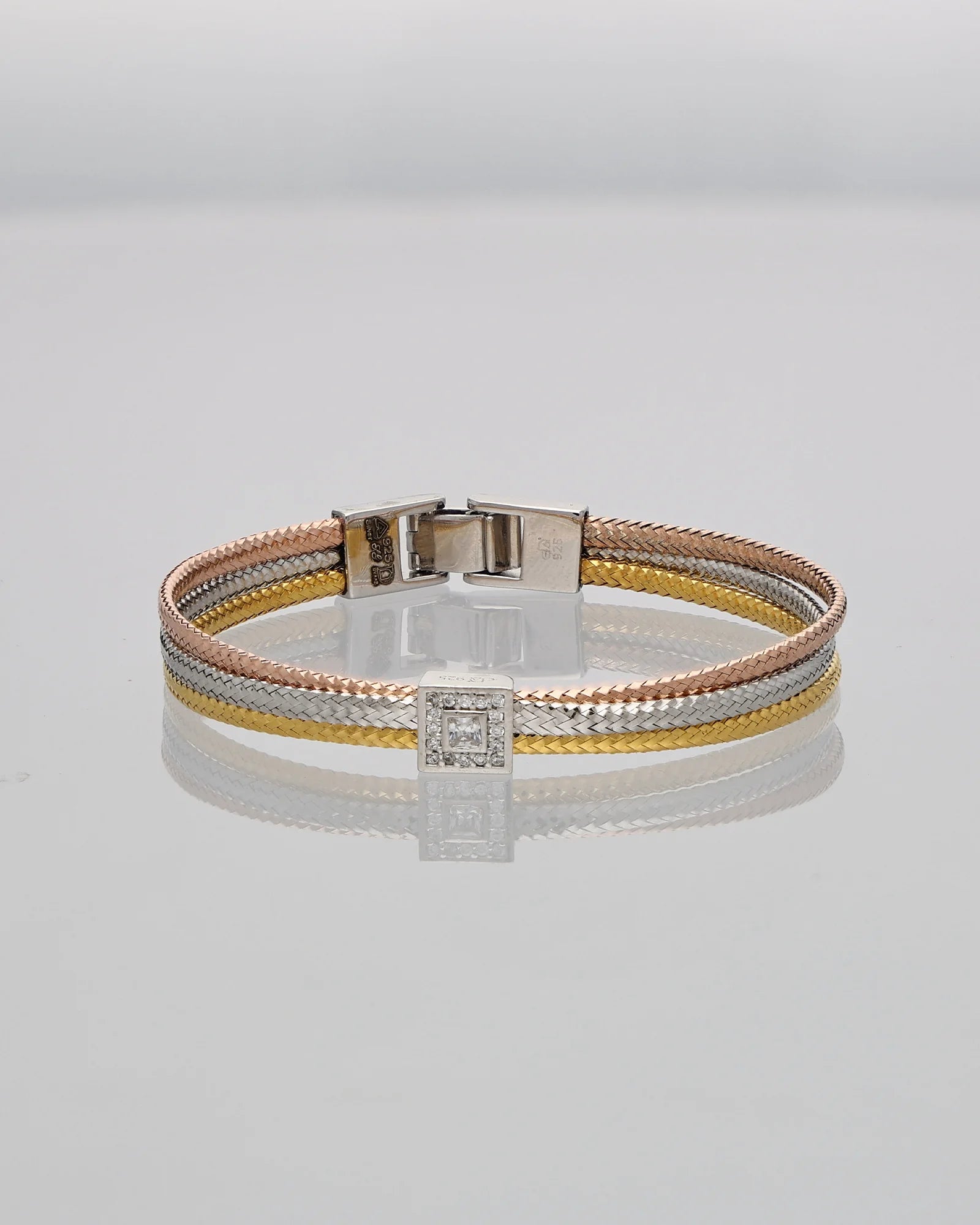Trinity Charm Bracelet in 92.5 Silver