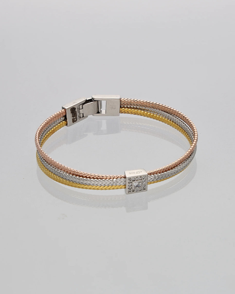 Trinity Charm Bracelet in 92.5 Silver