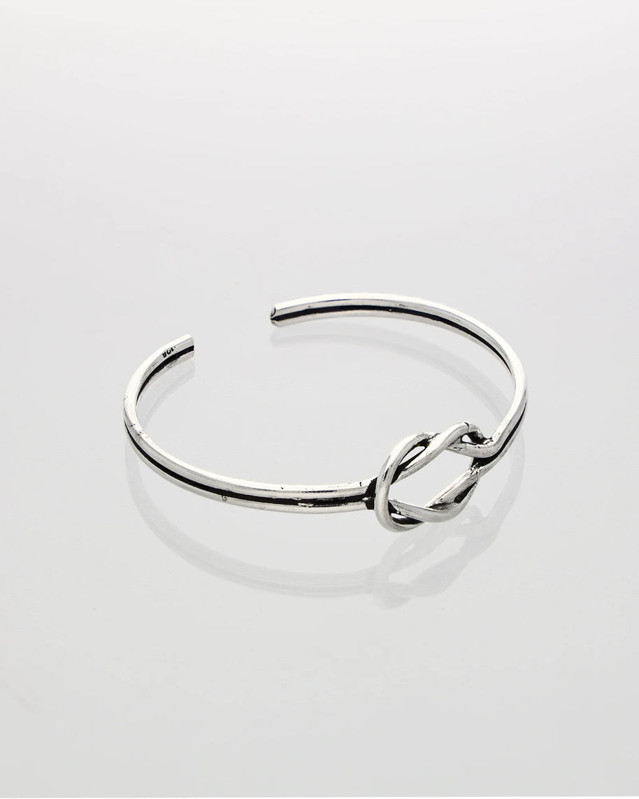 Regalia Knot Kada in 92.5 Silver front view - Silsila by Dvaar