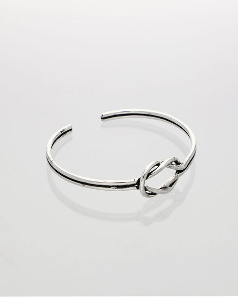 Regalia Knot Kada in 92.5 Silver front view - Silsila by Dvaar