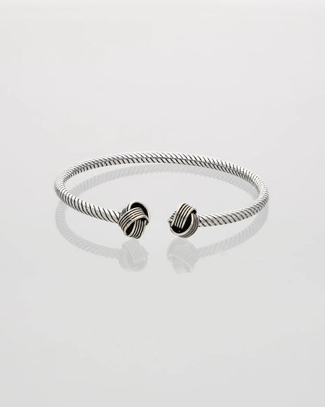 Knot Kada in 92.5 Silver front view - Silsila by Dvaar
