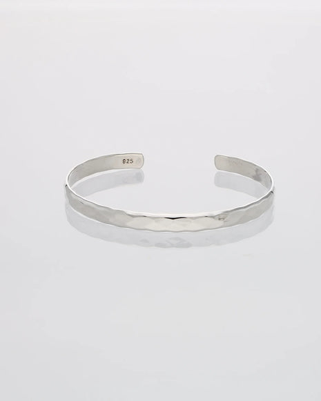 White Luxe Kada in 92.5 Silver front view - Silsila by Dvaar