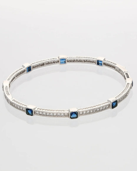 Glow Kada in 92.5 Silver front view - Silsila by Dvaar