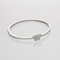 Butterfly Kada in 92.5 Silver front view - Silsila by Dvaar