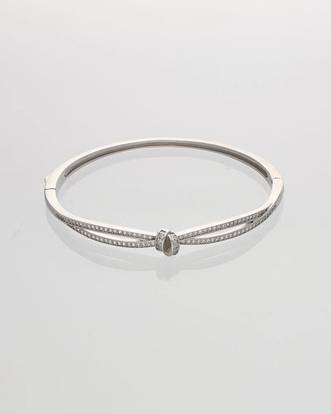 Bonded Kada in 92.5 Silver front view - Silsila by Dvaar