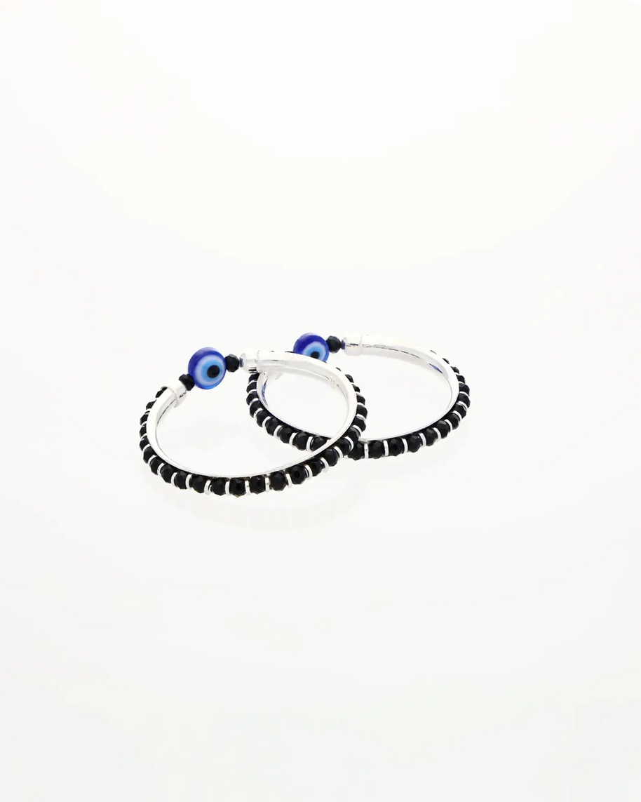 Tiny Guardian Evil Eye Baby Kada in 92.5 Silver