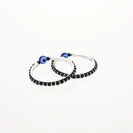Tiny Guardian Evil Eye Baby Kada in 92.5 Silver
