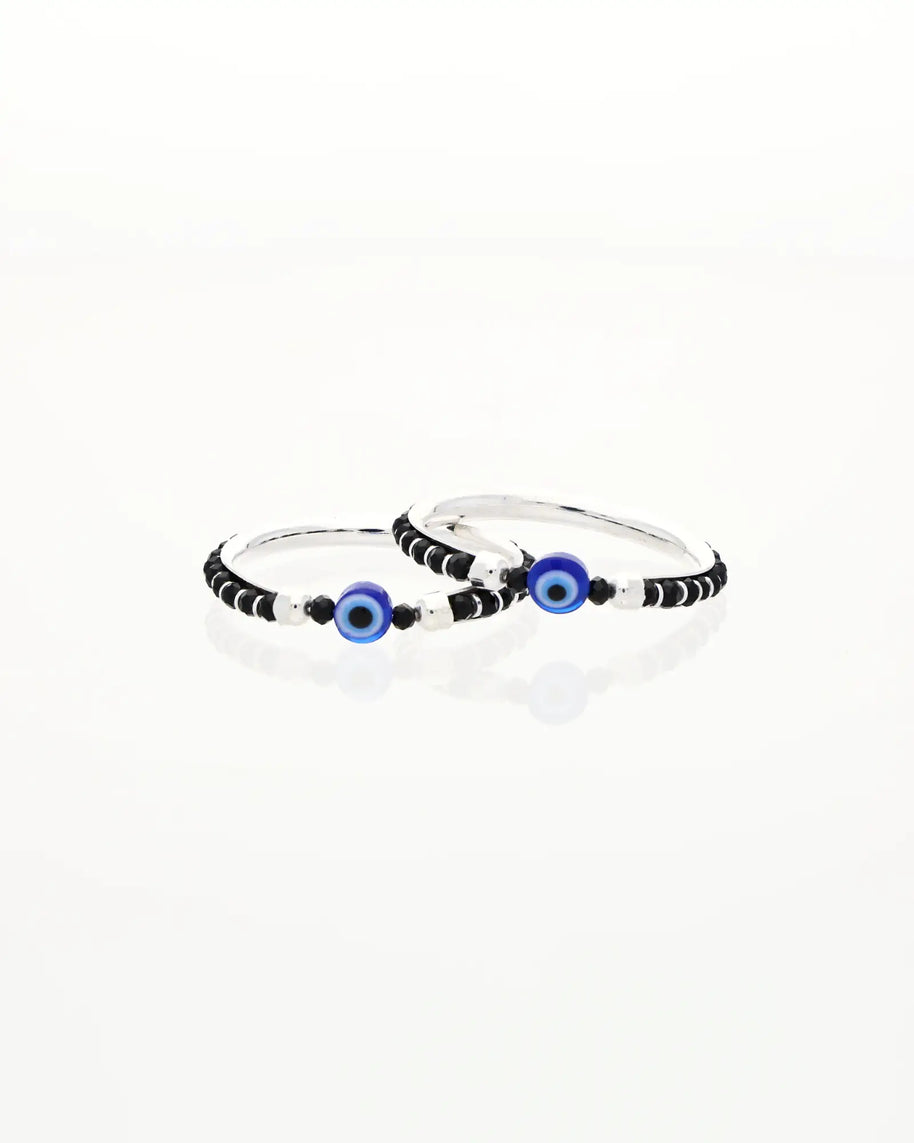 Tiny Guardian Evil Eye Baby Kada in 92.5 Silver