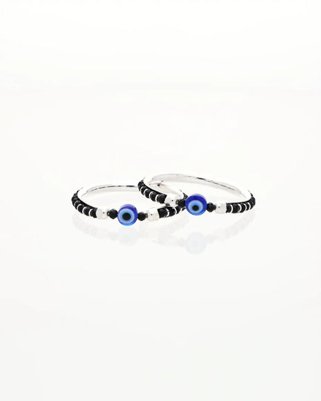 Tiny Guardian Evil Eye Baby Kada in 92.5 Silver - Silsila by Dvaar