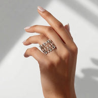 Dual Aura Ring Kada in 92.5 Silver