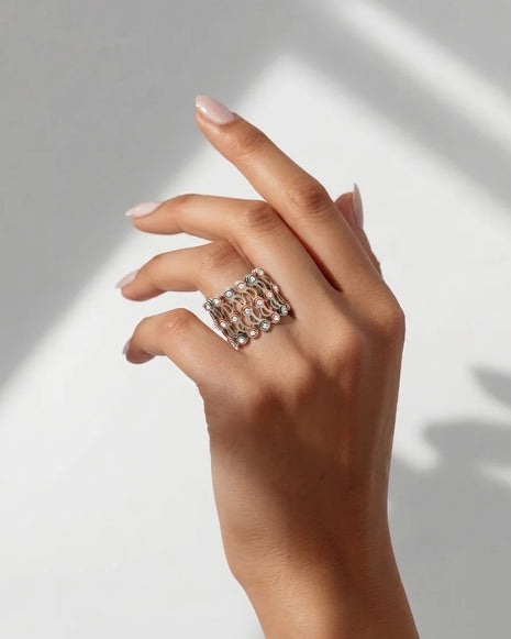 Dual Aura Ring Kada in 92.5 Silver