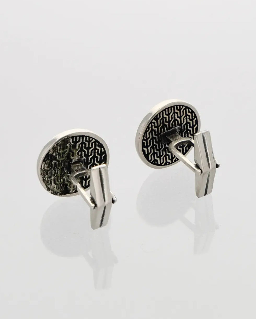Anchor Cufflinks in 92.5 Silver side view - Silsila by Dvaar