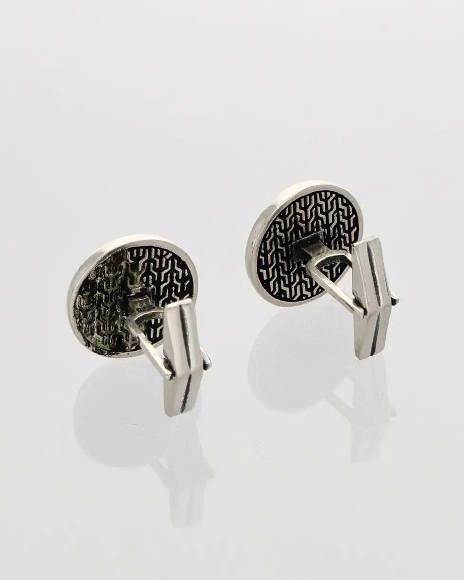 Anchor Cufflinks in 92.5 Silver side view - Silsila by Dvaar