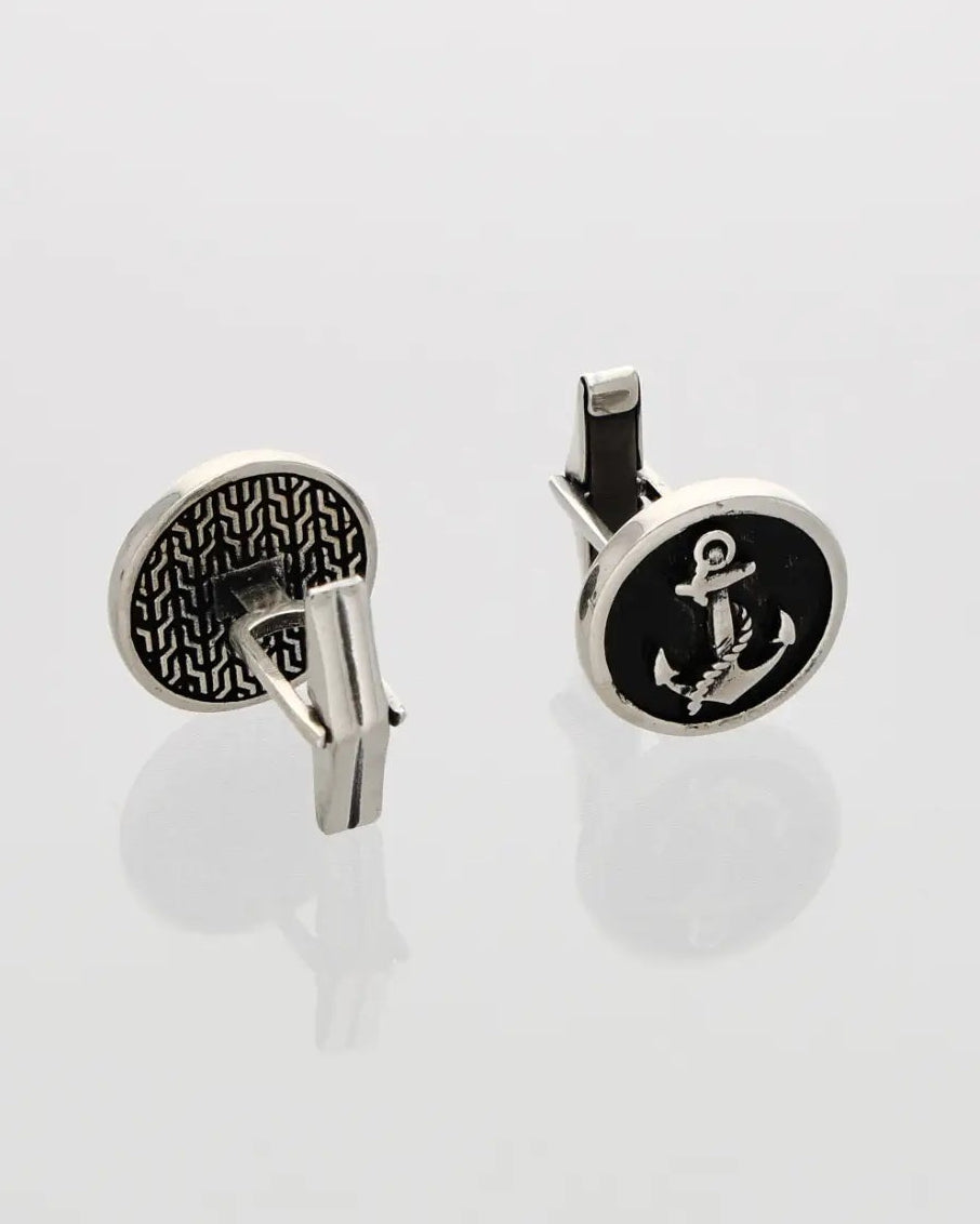 Anchor Cufflinks in 92.5 Silver detail - Silsila by Dvaar