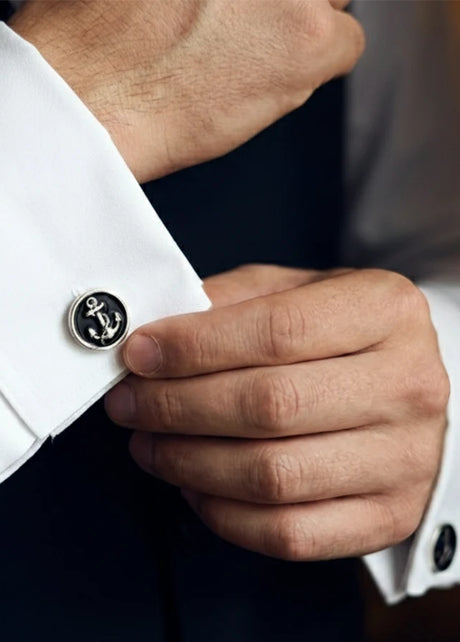 Anchor Cufflinks in 92.5 Silver - Silsila by Dvaar