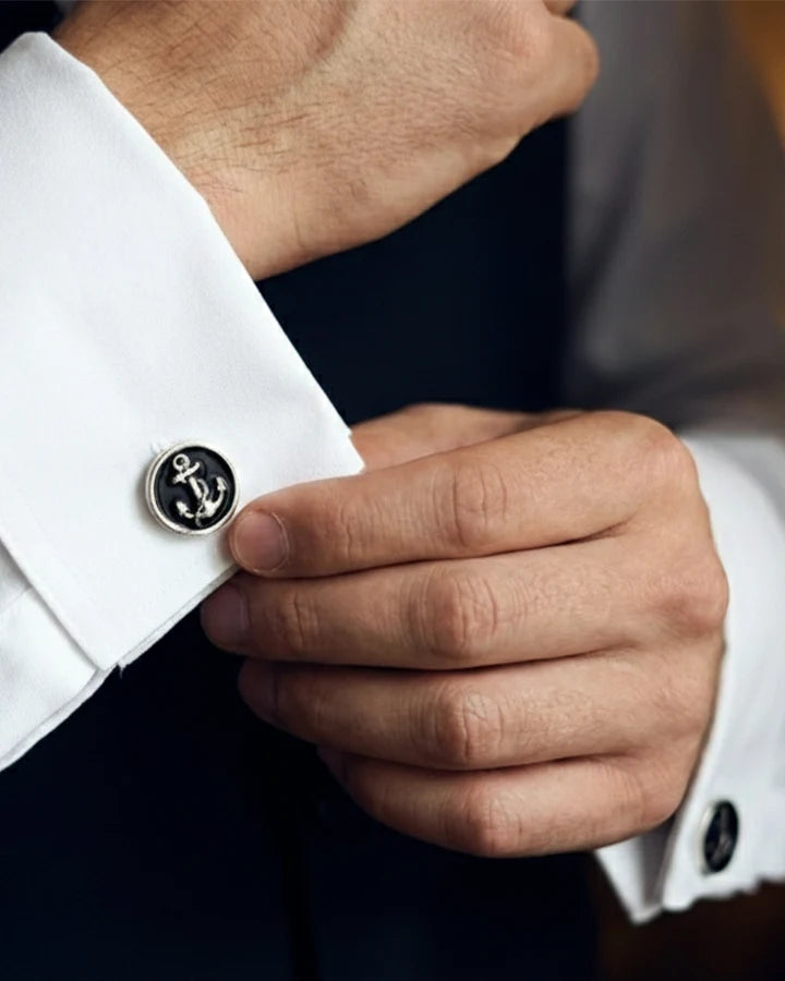 Anchor Cufflinks in 92.5 Silver - Silsila by Dvaar
