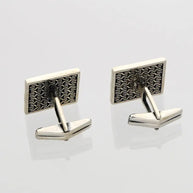 Ace Cufflinks in 92.5 Silver side view - Silsila by Dvaar