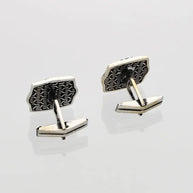 Voyage Cufflinks in 92.5 Silver side view - Silsila by Dvaar