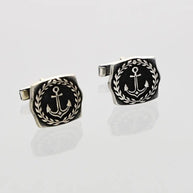 Voyage Cufflinks in 92.5 Silver front view - Silsila by Dvaar