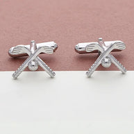Hockey Stick Cufflinks in 92.5 Silver