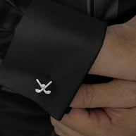 Hockey Stick Cufflinks in 92.5 Silver