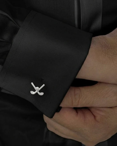 Hockey Stick Cufflinks in 92.5 Silver - Silsila by Dvaar