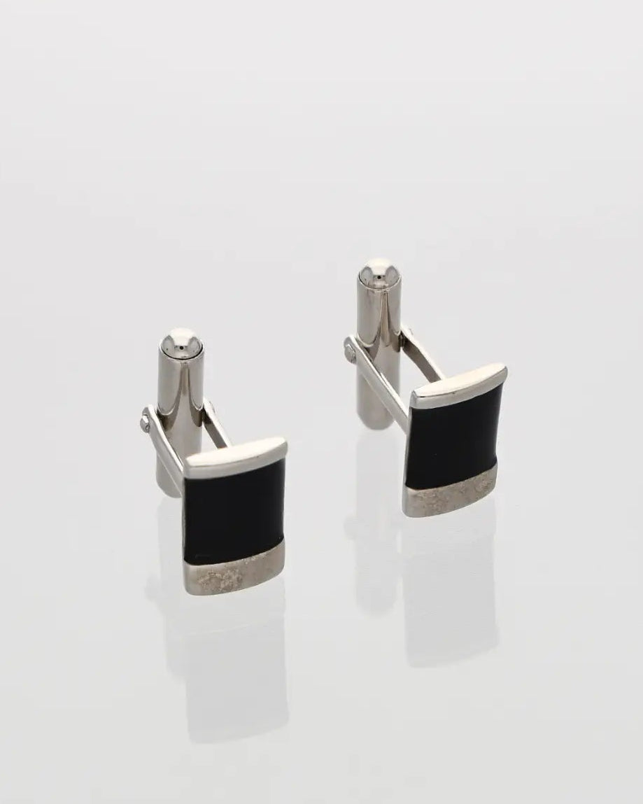 Square Cufflinks in 92.5 Silver front view - Silsila by Dvaar
