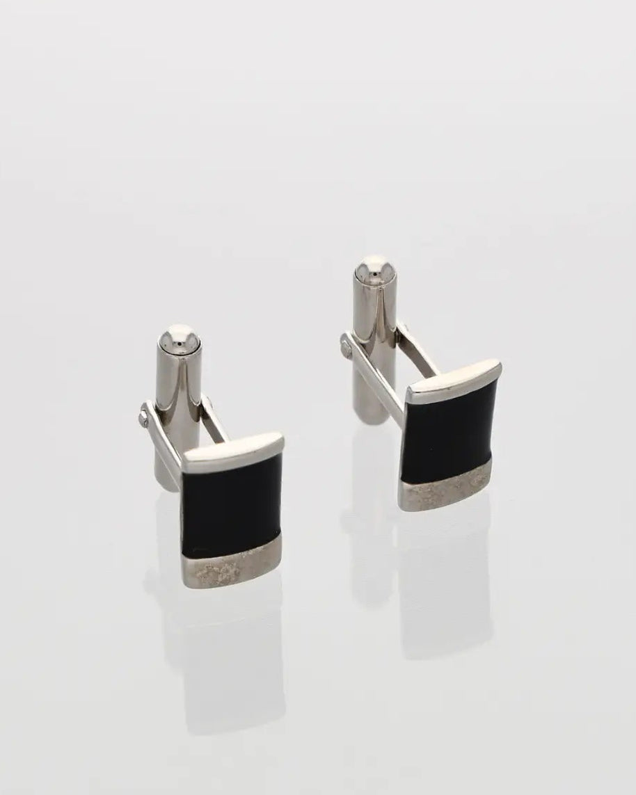 Square Cufflinks in 92.5 Silver front view - Silsila by Dvaar