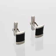 Square Cufflinks in 92.5 Silver front view - Silsila by Dvaar