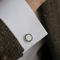 Black Circle Cufflinks in 92.5 Silver - Silsila by Dvaar
