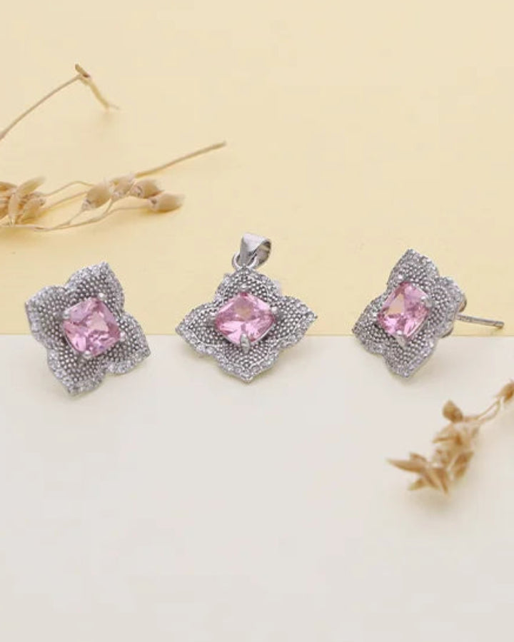 Candy Pink Charm Duo in 92.5 Silver